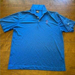 Blue Nike DRI-FIT large golf shirt